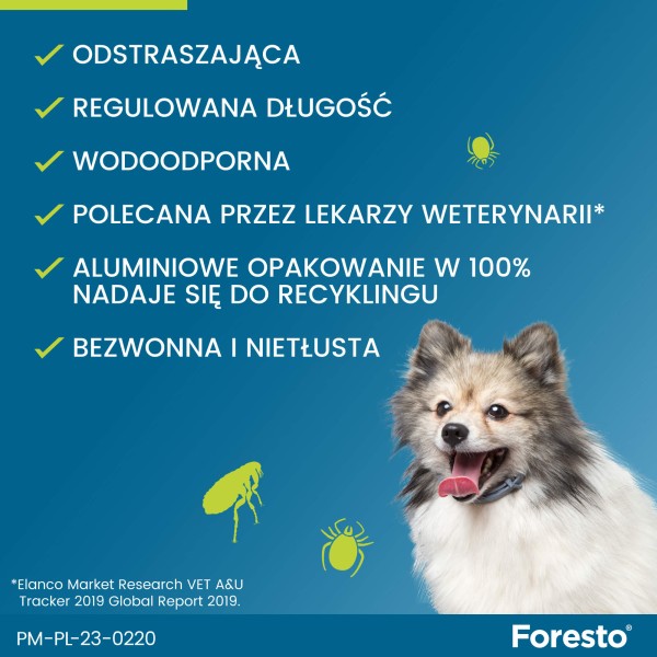Bezpieczna i skuteczna obroża Foresto dla kotów chroniąca przed pchłami i kleszczami