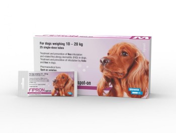 Bioveta Fipron M Pies 10-20 kg, krople na pchły i kleszcze, 1 tubka