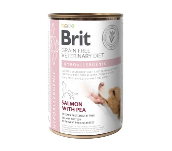 Brit GF Veterinary Diet Dog Hypoallergenic, mokra karma dla psów alergików, 400g