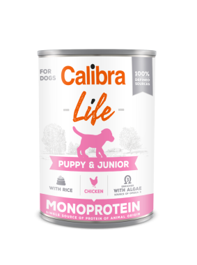 Calibra Dog Life Puppy & Junior Chicken, mokra karma w puszce dla szczeniąt, 400 g