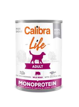 Calibra Dog Life Adult Wild Boar with Cranberries, mokra karma dla dorosłych psów, 400 g
