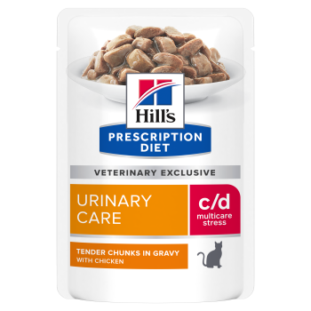 Hill's PD Feline  c/d Urinary Stress Chicken, mokra karma dla kota z problemami urologicznymi,  12 x 85 g