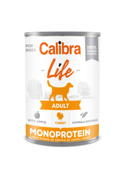 Calibra Dog Life Adult Turkey with Apples, mokra karma dla dorosłych psów, 400 g