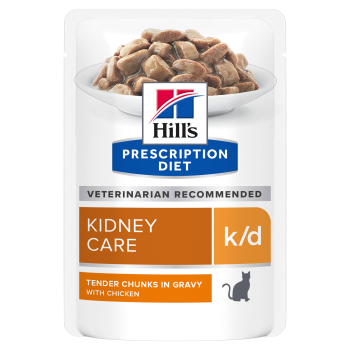 Hill's PD Feline k/d Kidney Care Chicken, saszetki dla kotów na nerki, 12 x 85 g