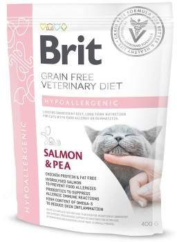 Brit Veterinary Diet Hypoallergenic Cat, sucha karma dla kota z alergią, 400g