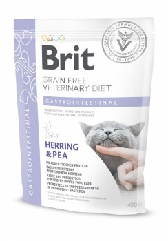 Brit GF Veterinary Diet Cat Gastrointestinal,sucha karma dla kotów z problemami trawiennymi, 400g