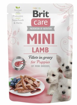Brit Mini Pouch Puppy Lamb, mokra karma dla szczeniąt ras małych, 85 g