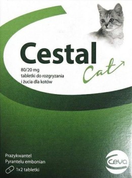 Ceva Cestal, tabletki na odrobaczenie dla kota, 2 sztuki