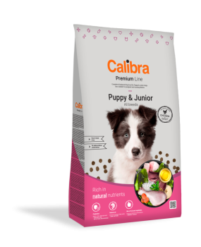 Calibra Premium Puppy & Junior Chicken, sucha karma dla szczeniąt i młodych psów, 12 kg
