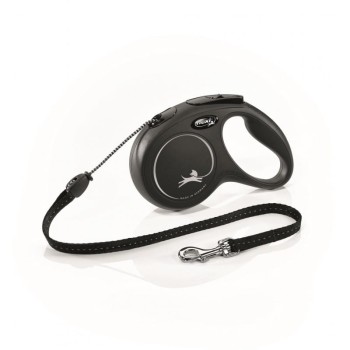 Flexi Classic M, smycz dla psa do 20 kg, czarna, linka, 5 metrów