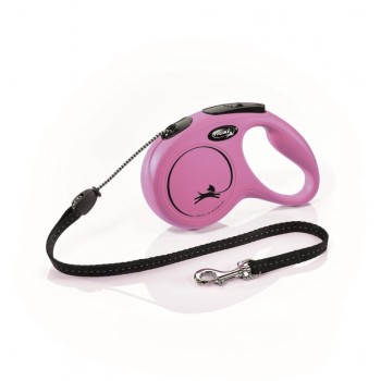 Flexi Classic M, smycz dla psa do 20 kg, różowa, linka, 5 metrów