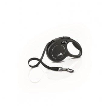 Flexi Classic XS, smycz dla psa do 12 kg, czarna, taśma, 3 metry