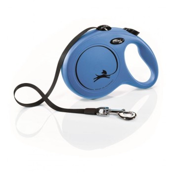 Flexi Classic S, smycz dla psa do 15 kg, niebieska, taśma, 5 metrów