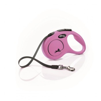 Flexi Classic S, smycz dla psa do 15 kg, różowa, taśma, 5 metrów