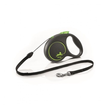Flexi Black Design S, smycz dla psa do 12 kg, czarno-zielona, linka, 5 metrów