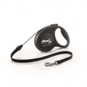 Flexi Fun M, smycz dla psa do 20 kg, czarna, linka, 5 metrów