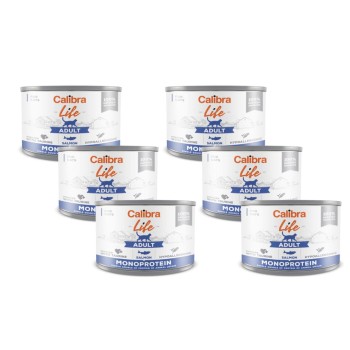 Calibra Cat Life Adult Salmon, mokra karma dla dorosłych kotów, 6 x 200 g