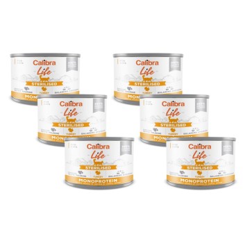 Calibra Cat Life Sterilised Turkey, karma w puszcze dla sterylizowanych kotów, 6 x 200 g