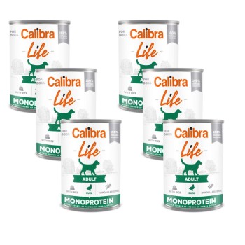 Calibra Life Monoprotein Duck & Rice, mokra karma dla dorosłych psów, 6 x 400 g