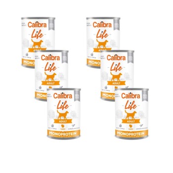 Calibra Life Monoprotein Turkey & Apples, karma w puszce dla dorosłych psów, 6 x 400 g