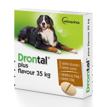 Vetoquinol Drontal Dog Flavour, odrobaczenie dla dużych psów, 2 tabletki