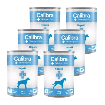 Calibra VD Dog Hepatic, mokra karma dla psów z chorobami wątroby, 6 × 400g