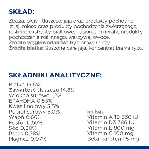Skład - Hill's  PD Derm Complete Mini — hipoalergiczna sucha karma dla psa alergika