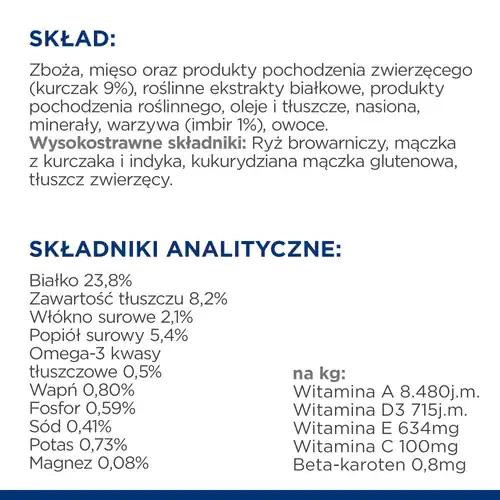 Skład Hill's PD Canine i/d Digestive Care Low Fat 12 kg