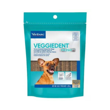 Virbac Veggiedent Fresh XS, gryzaki stomatologiczne dla małych psów, 15 sztuk