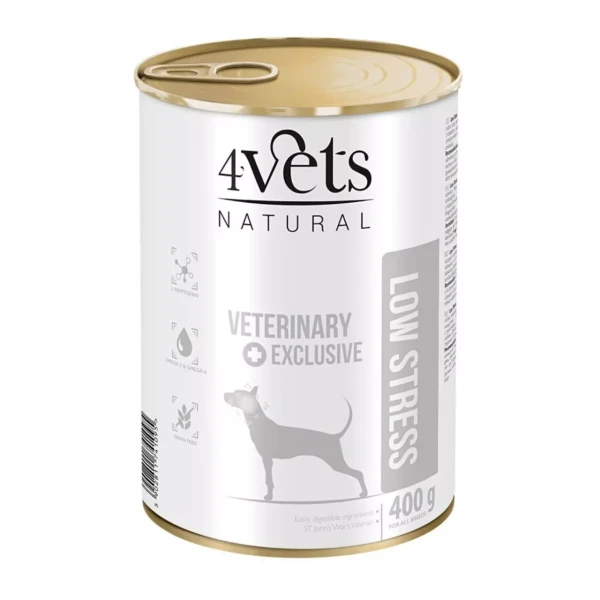 4Vets Natural Dog Low Stress 400 g puszka — mokra karma dla psa z objawami stresu