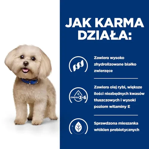 Jak działa Hill's PD z/d Mini Food Sensitivities — karma dla psa z alergią skórną i nadwrażliwością pokarmową