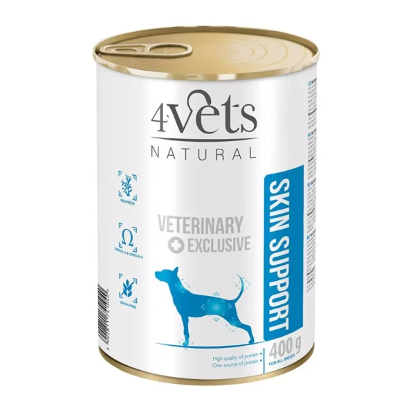 4Vets Natural Dog Skin Support 400 g puszka — mokra karma dla psa z problemami dermatologicznymi