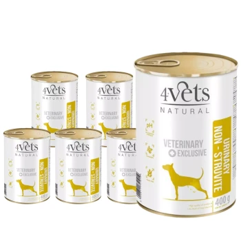 4Vets Natural Dog Urinary Non-Struvite, mokra karma  dla psa z kamieniami w pęcherzu, 6 x 400 g