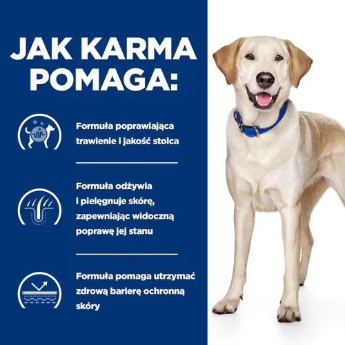 Jak pomaga Hill's PD Canine D/D Duck and Rice 12 kg - sucha karma z kaczką i ryżem dla psa na problemy skórne