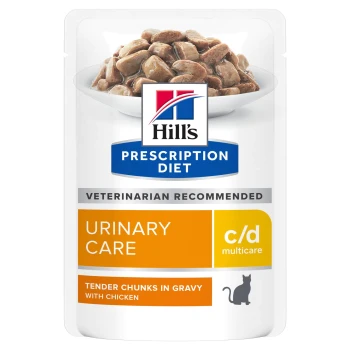 Hill's c/d multicare chicken, saszetki dla kotów z kamicą moczową, 12 x 85 g
