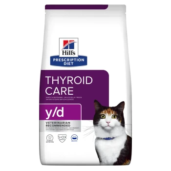 Hill's Prescription Diet Feline y/d Thyroid Care, karma dla kota wspomagająca tarczycę, 1,5 kg