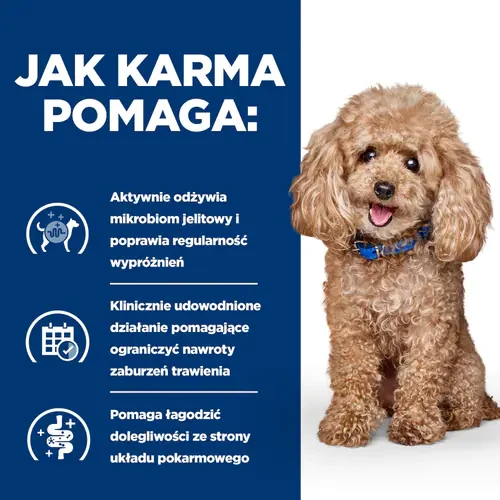 Jak pomaga Hill's PD Canine Gastrointestinal Biome 10 kg - sucha karma dla psa ze schorzeniami żołądkowo-jelitowymi