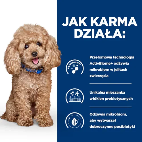 Jak działa Hill's PD Canine Gastrointestinal Biome 10 kg - sucha karma dla psa ze schorzeniami żołądkowo-jelitowymi