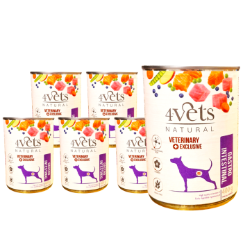 4Vets Natural Dog Gastro Intestinal, mokra karma dla psa ze schorzeniami żołądkowo-jelitowymi, 6 x 400 g