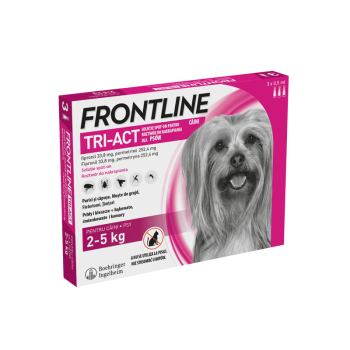 Boehringer Ingelheim Frontline Tri-Act, preparat od pcheł i kleszczy dla psów 2-5 kg, 3 pipety