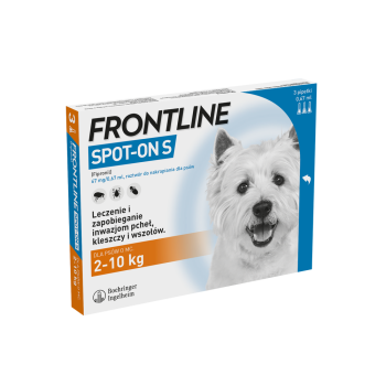 Boehringer Frontline Spot on pies S, preparat od pcheł i kleszczy dla psów 2 - 10 kg, 3 sztuki