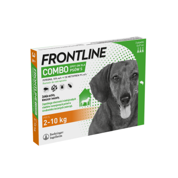 Boehringer Frontline Combo Spot-On Pies S, preparat od pcheł i kleszczy dla psów 2-10 kg, 3 pipety