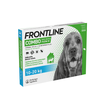Boehringer Frontline Combo Spot-On Pies M, preparat od pcheł i kleszczy dla psów 10-20 kg, 3 sztuki