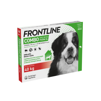 Boehringer Frontline Combo Spot-On Pies XL, preparat od pcheł i kleszczy dla psów powyżej 40 kg, 3 pipety