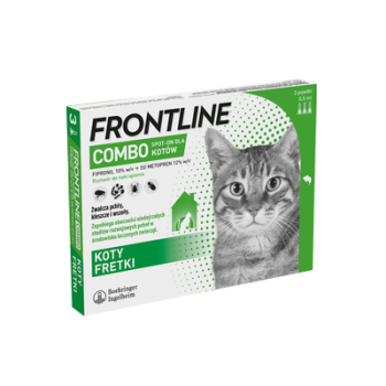 Boehringer Frontline Combo Spot-On Kot, preparat od pcheł i kleszczy dla kotów, 3 sztuki