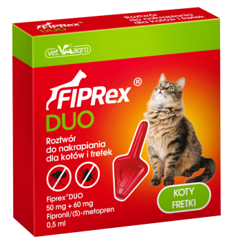 VetAgro Fiprex Duo Kot, krople na pchły i kleszcze dla kota, 1 pipeta