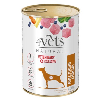 4Vets Natural Dog Weight Reduction, mokra karma dla psów z nadwagą, 400 g