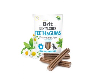 Brit Dental Stick Teeth & Gums, półwilgotna przekąska dla psów wspierająca zdrowie jamy ustnej, 251 g