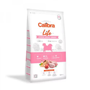 Calibra Dog Life Junior Small Breed, hipoalergiczna karma dla młodych psów ras małych, 1.5 kg