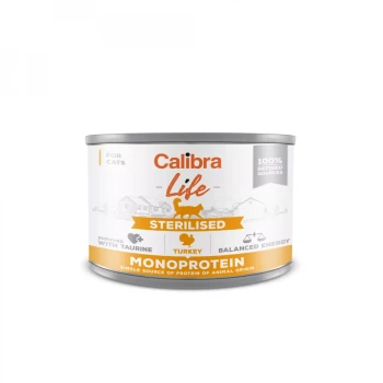 Calibra Cat Life Sterilised Turkey, mokra karma w puszce dla kota po sterylizacji, 200 g